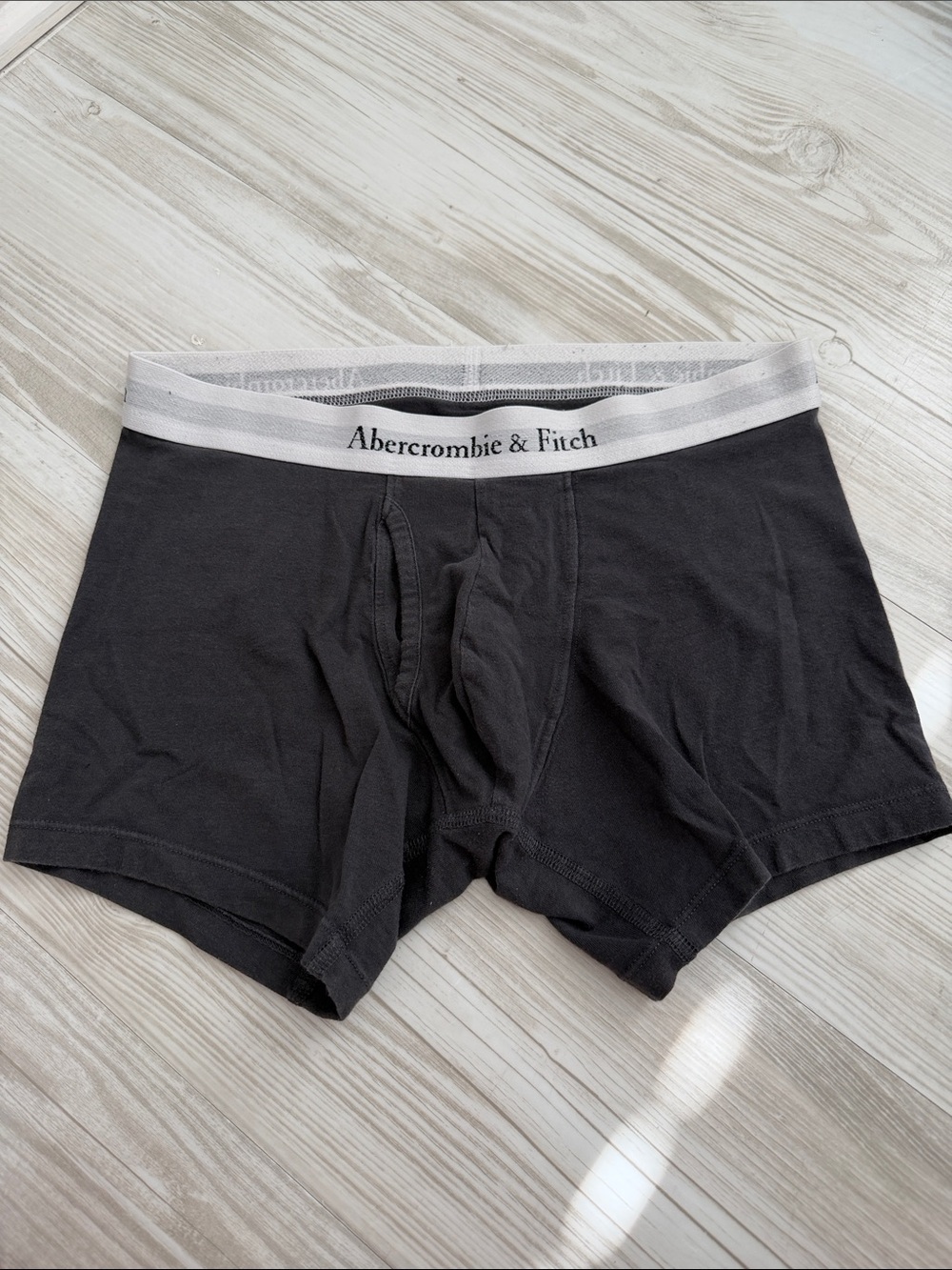 Abercrombie & Fitch Black Boxer Briefs with White Waistband